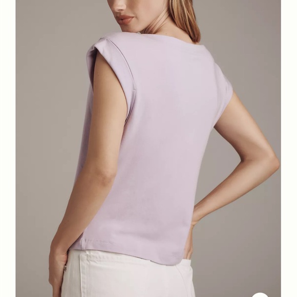 Anthropologie Purple Cap Sleeve Muscle Tee Relaxed Fit - Picture 2 of 5